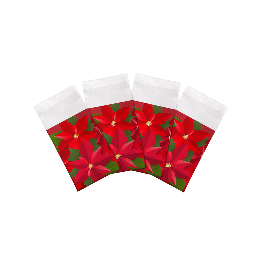 Christmas Poinsettia Cotton Sateen Dinner Napkins - nicolettemayer.com