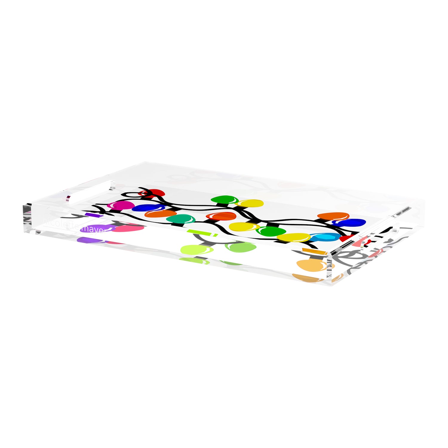 Xmas Tangle Primaries 18X18 Acrylic Tray - nicolettemayer.com
