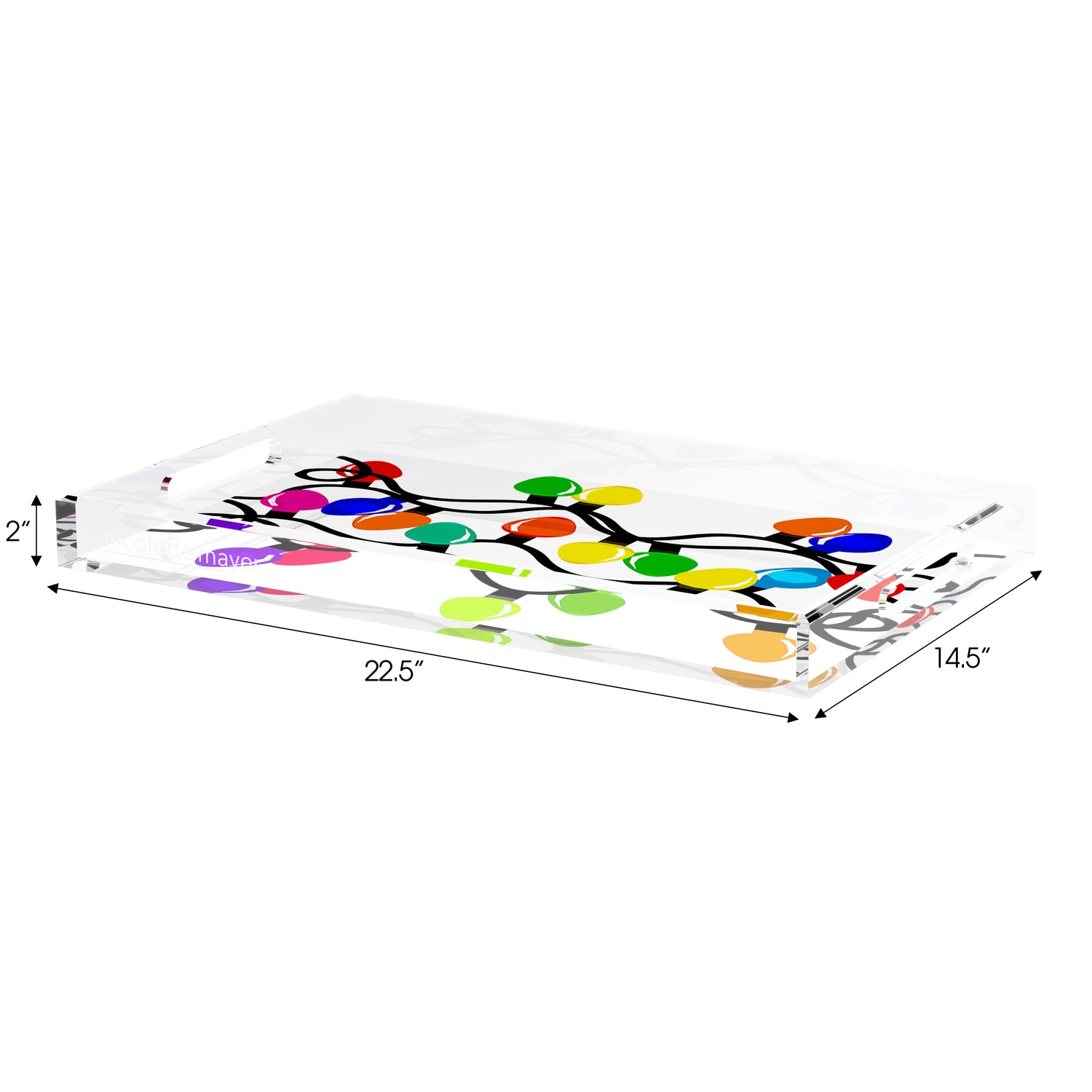 Xmas Tangle Primaries 18X18 Acrylic Tray - nicolettemayer.com
