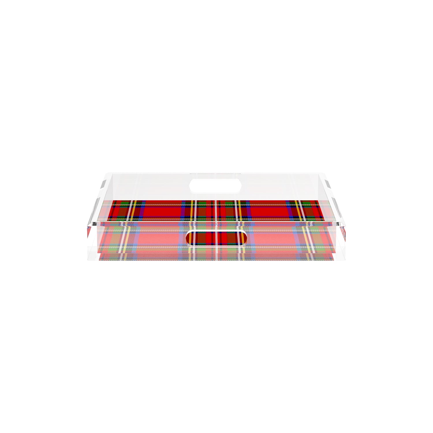 Christmas Tartan Red 12X12 Acrylic Tray - nicolettemayer.com