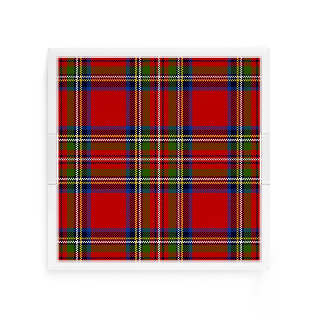 Christmas Tartan Red 12X12 Acrylic Tray - nicolettemayer.com