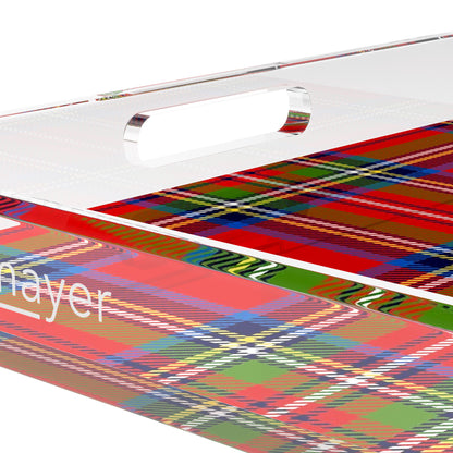 Christmas Tartan Red 12X12 Acrylic Tray - nicolettemayer.com