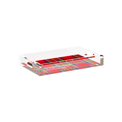 Christmas Tartan Red 12.5X7.75 Acrylic Tray - nicolettemayer.com
