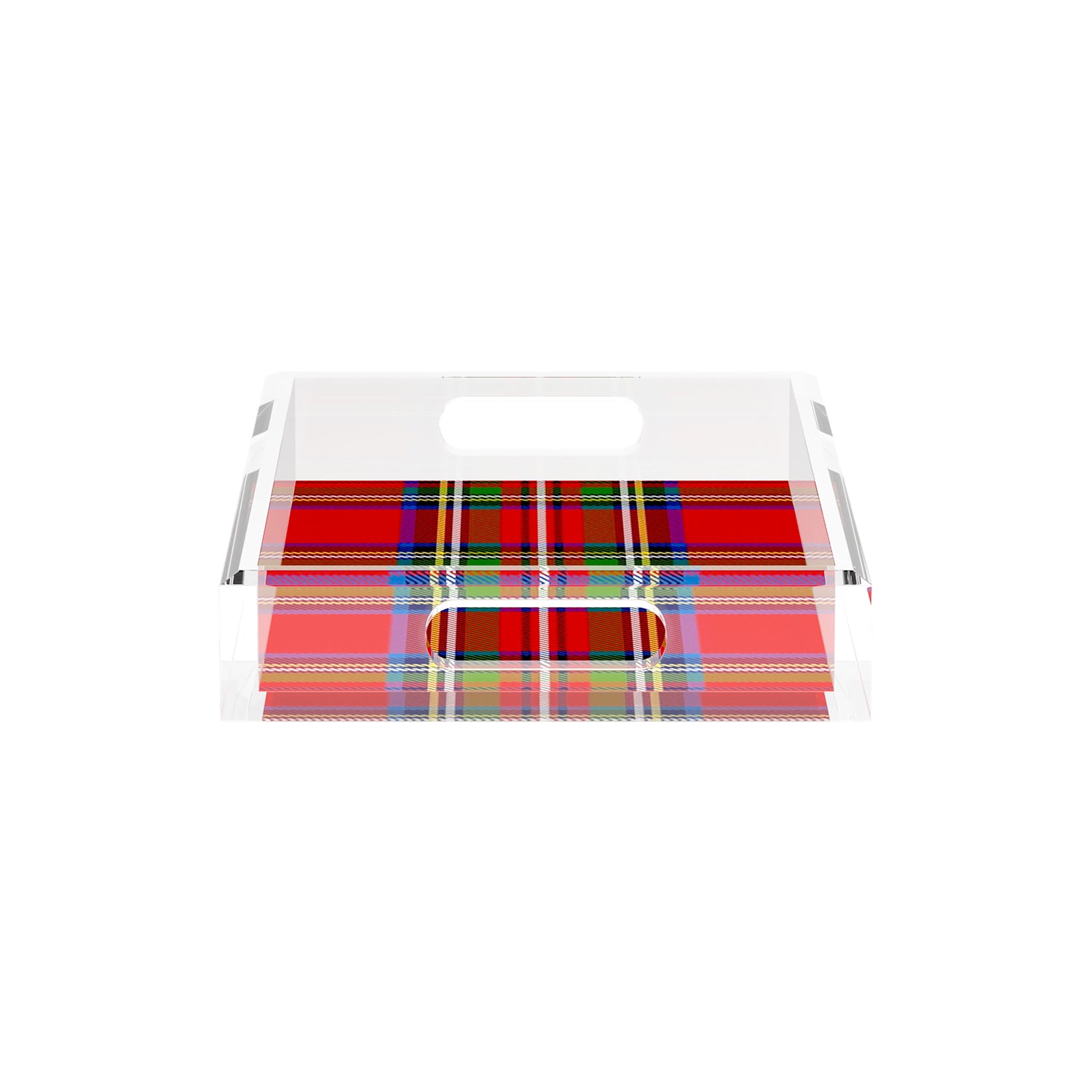 Christmas Tartan Red 12.5X7.75 Acrylic Tray - nicolettemayer.com
