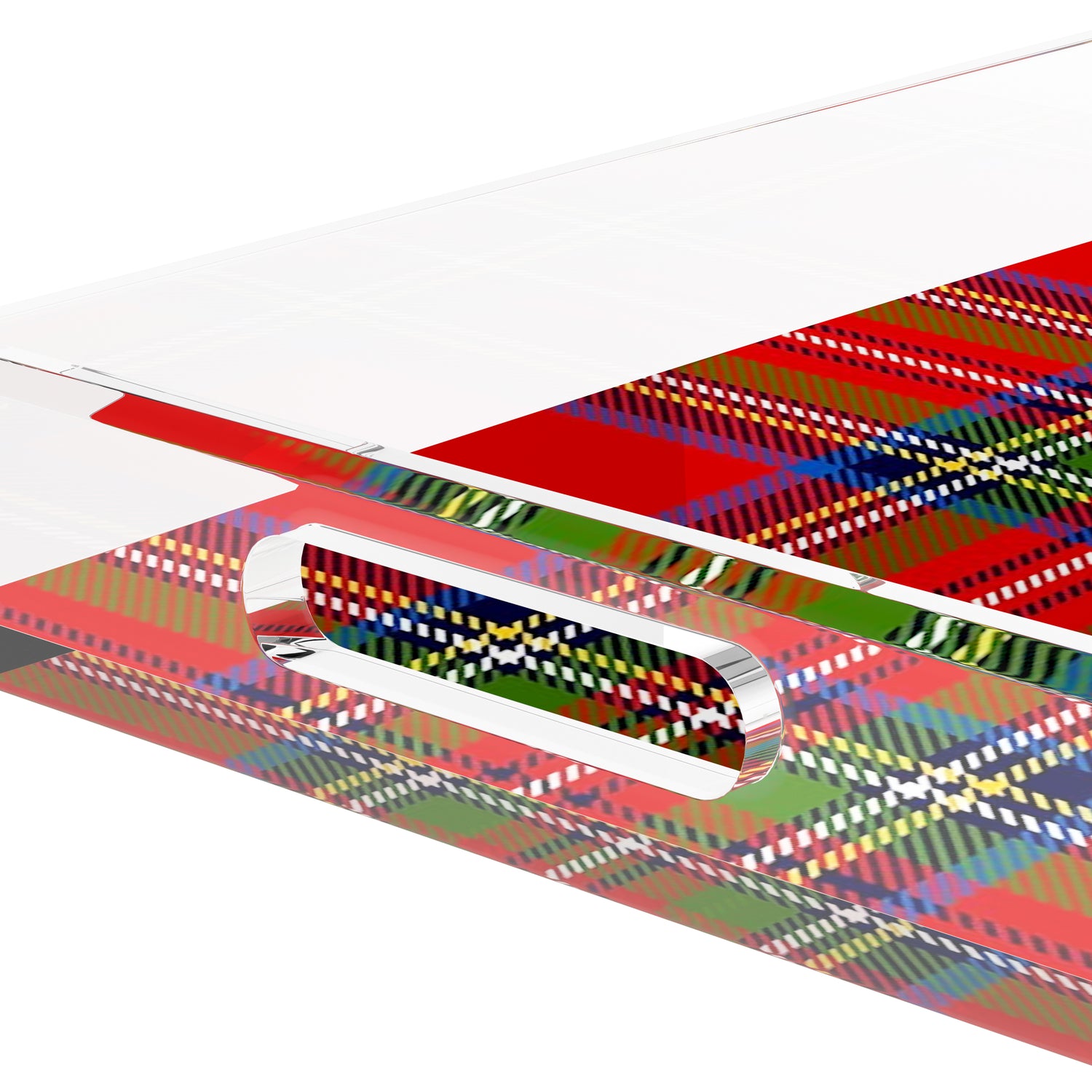 Christmas Tartan Red 12.5X7.75 Acrylic Tray - nicolettemayer.com
