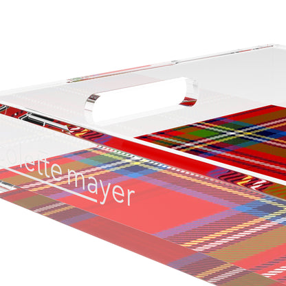 Christmas Tartan Red 12.5X7.75 Acrylic Tray - nicolettemayer.com
