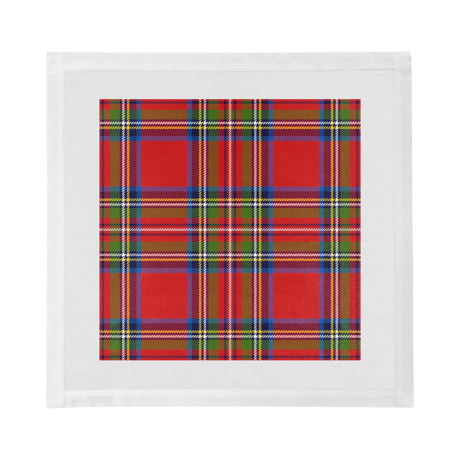 Christmas Tartan Red Cotton Sateen Dinner Napkins