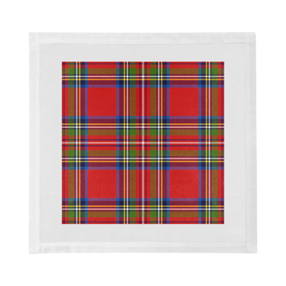 Christmas Tartan Red Cotton Sateen Dinner Napkins