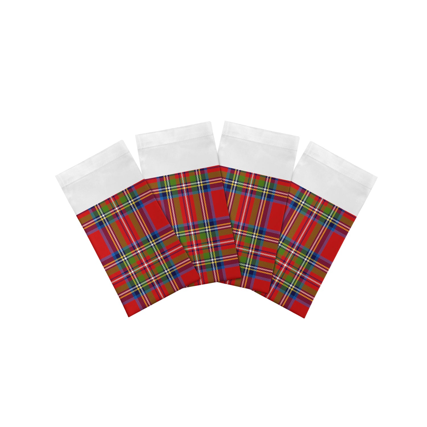 Christmas Tartan Red Cotton Sateen Dinner Napkins