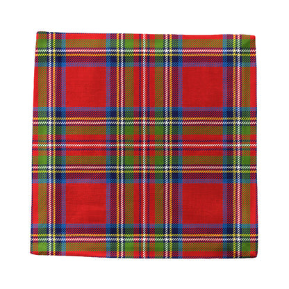 Christmas Tartan Red Cotton Sateen Cocktail Napkins
