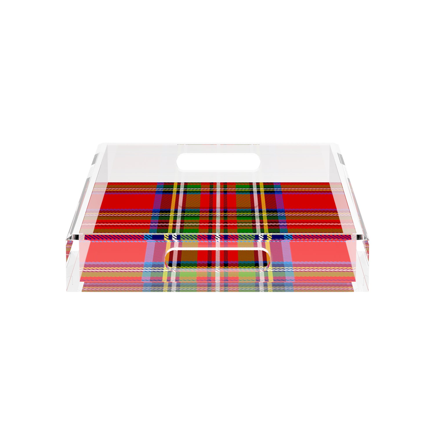 Christmas Tartan Red 17X10.5 Acrylic Tray - nicolettemayer.com
