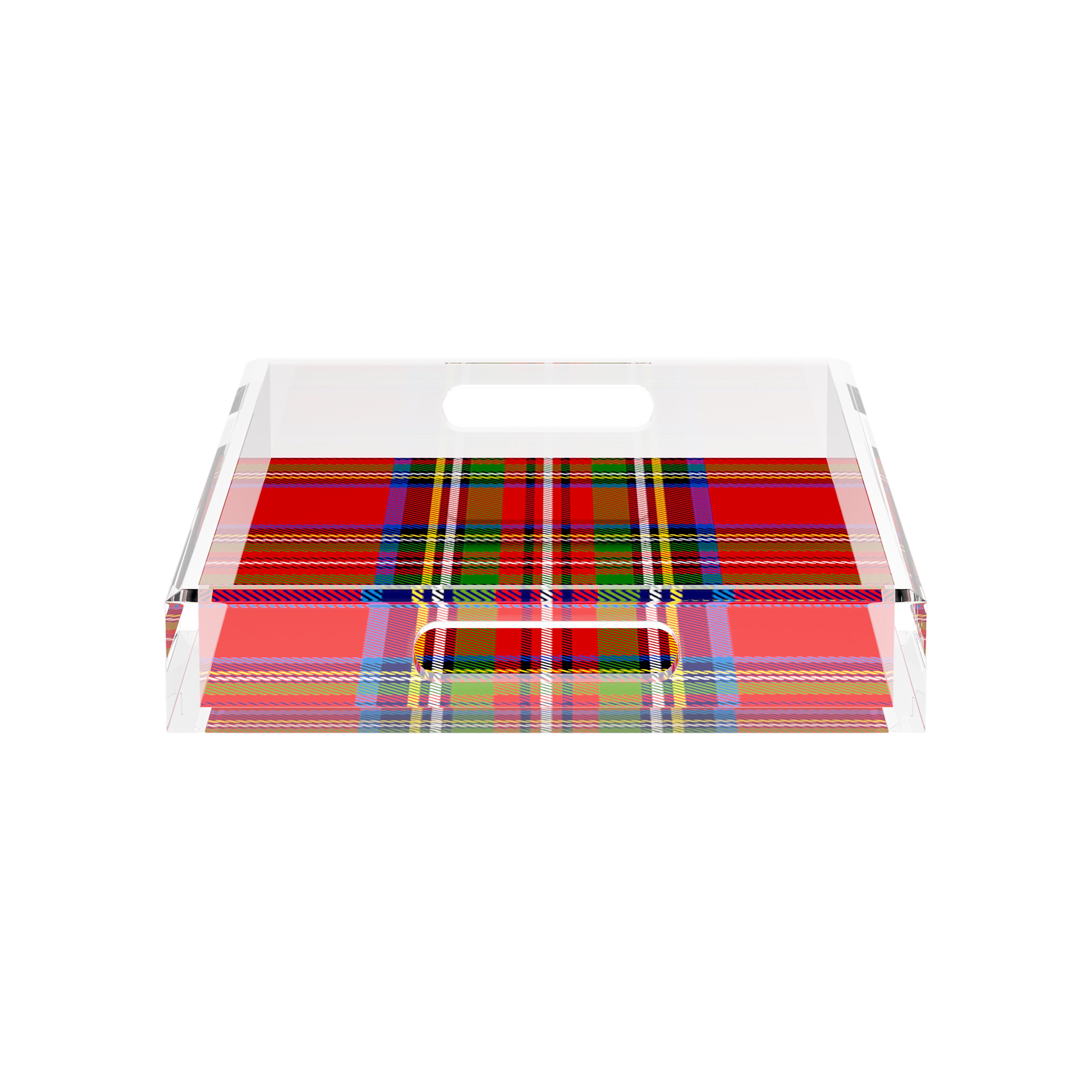 Christmas Tartan Red 17X10.5 Acrylic Tray - nicolettemayer.com
