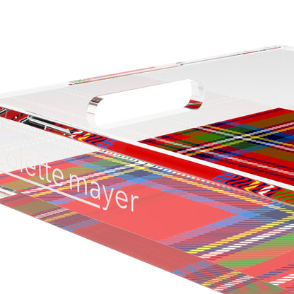 Christmas Tartan Red 17X10.5 Acrylic Tray - nicolettemayer.com
