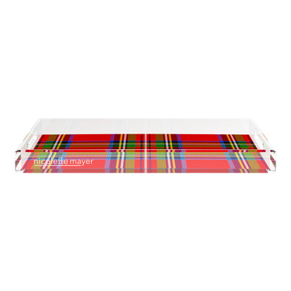 Christmas Tartan Red 17X10.5 Acrylic Tray - nicolettemayer.com
