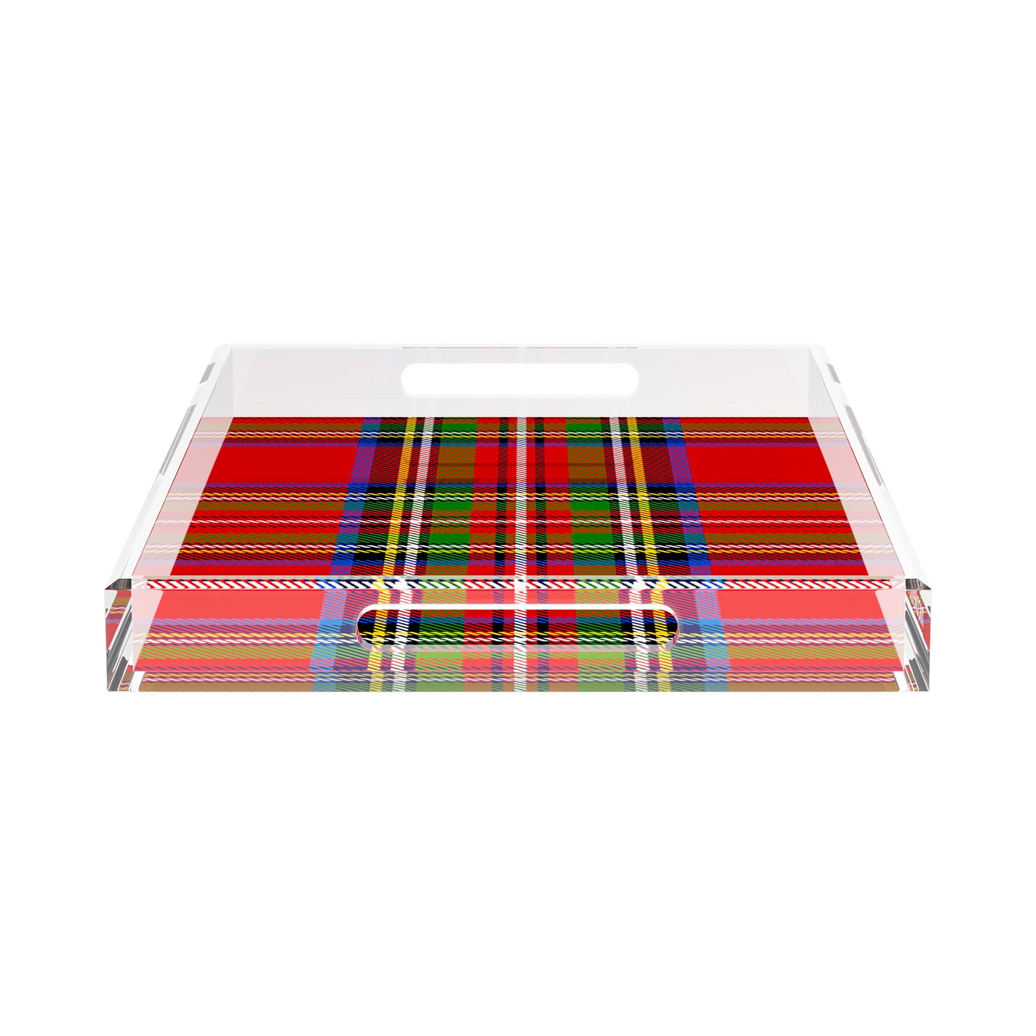 Christmas Tartan Red 17X10.5 Acrylic Tray - nicolettemayer.com

