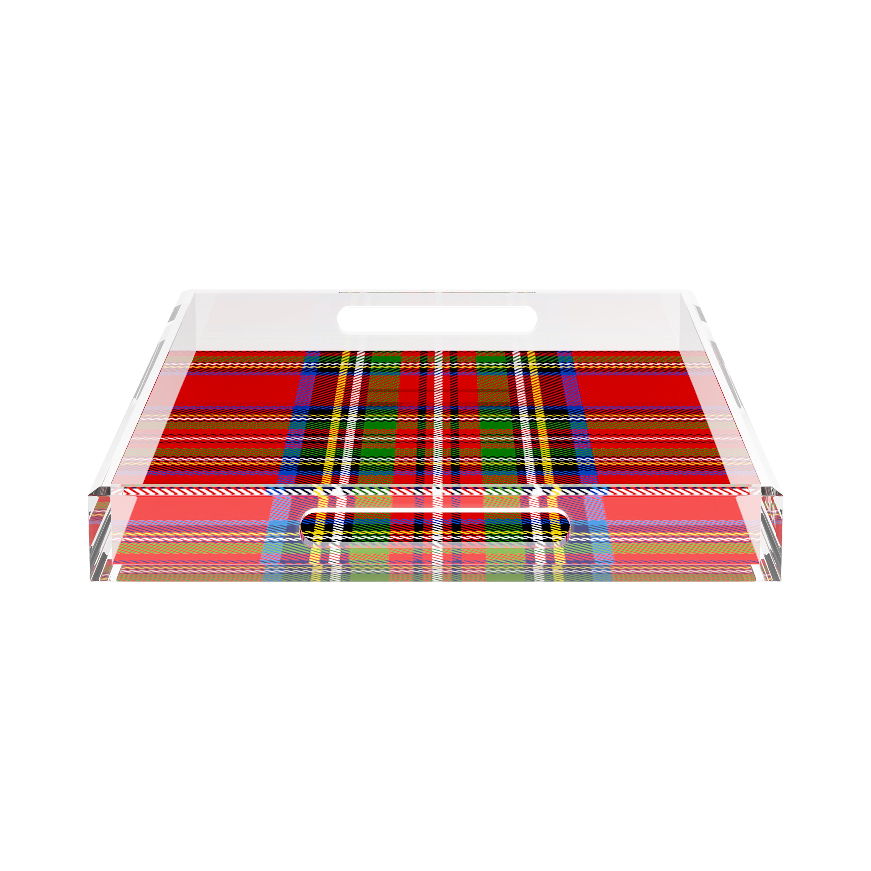Christmas Tartan Red 17X10.5 Acrylic Tray - nicolettemayer.com
