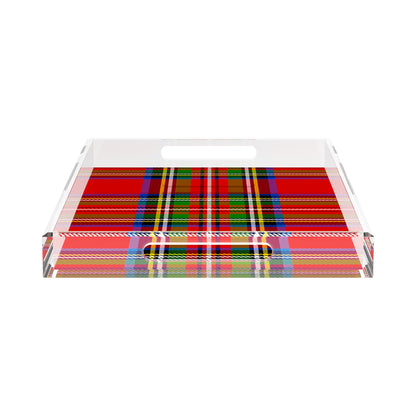 Christmas Tartan Red 17X10.5 Acrylic Tray - nicolettemayer.com
