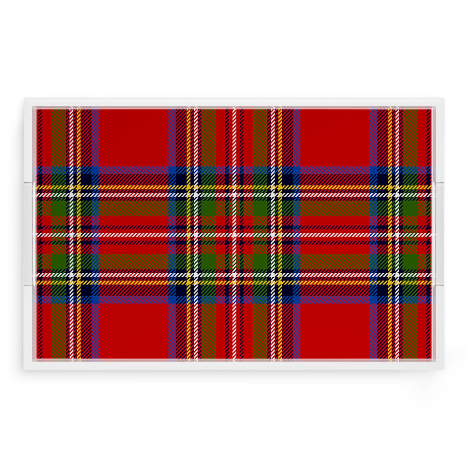 Christmas Tartan Red 17X10.5 Acrylic Tray - nicolettemayer.com
