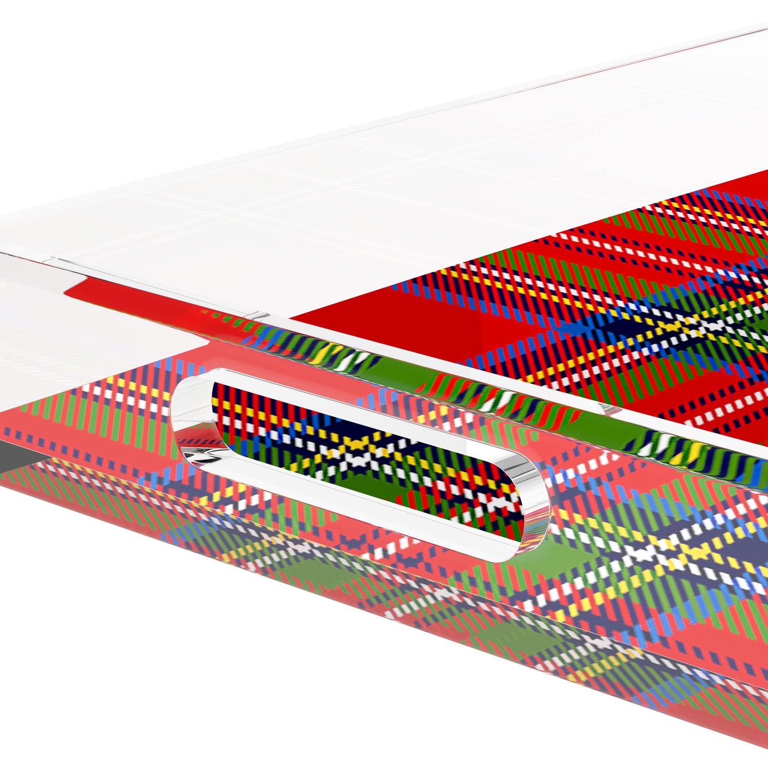 Christmas Tartan Red 17X10.5 Acrylic Tray - nicolettemayer.com
