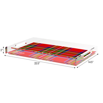 Christmas Tartan Red 17X10.5 Acrylic Tray - nicolettemayer.com
