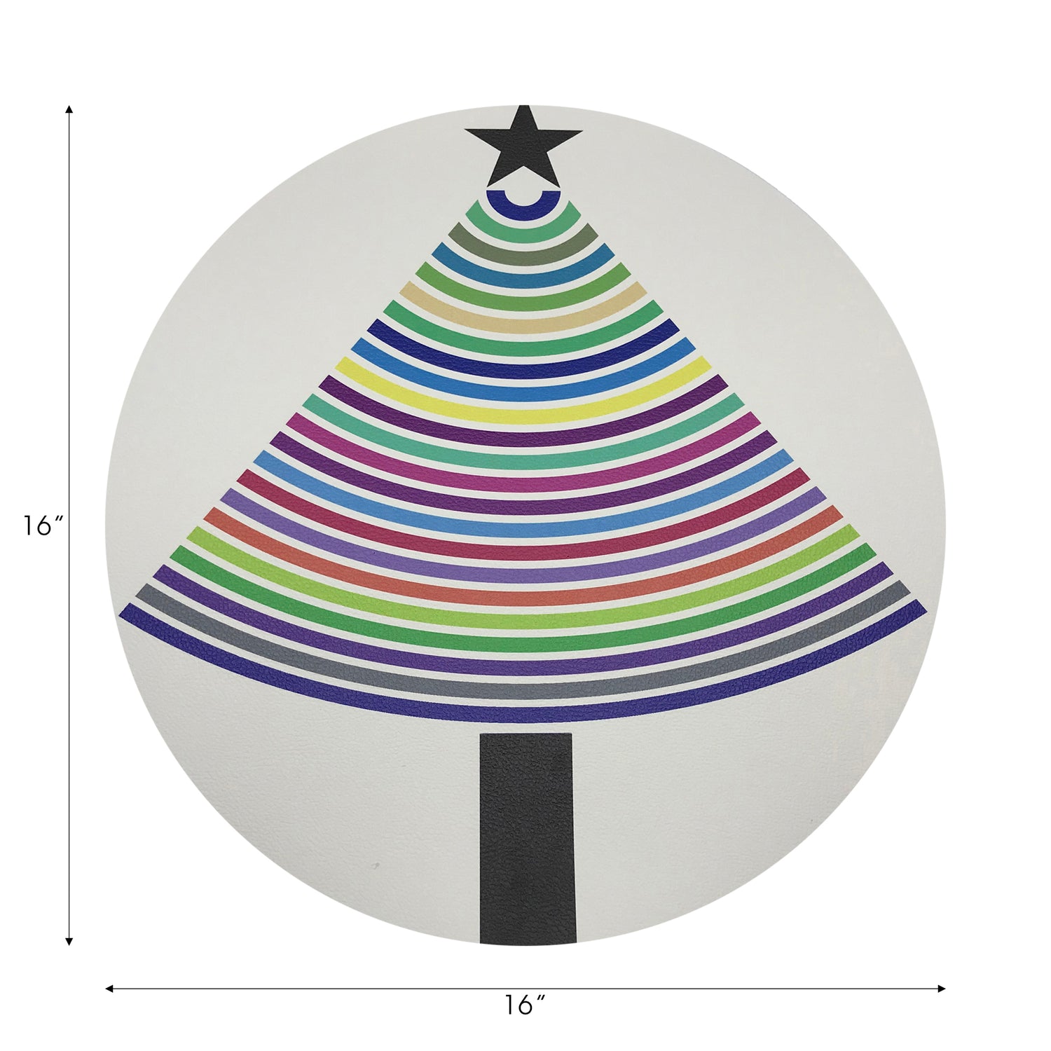 Sets de table ronds en galets de 40 cm, motif sapin de Noël lumineux