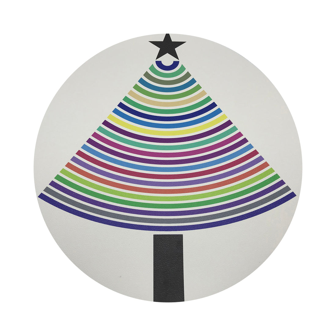 CHRISTMAS TREE BRIGHTS 16 ROUND PEBBLE PLACEMAT, SET OF 4 - nicolettemayer.com