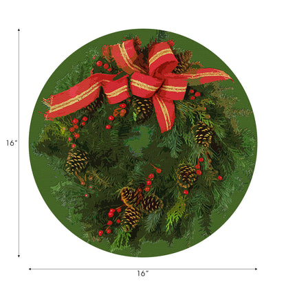 Sets de table ronds en galets avec couronne de Noël de 40 cm