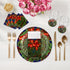 Christmas Wreath Tartan Blue 16" Round Pebble Placemats, Set of 4 - nicolettemayer.com
