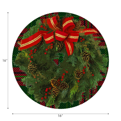 Sets de table ronds en galets avec couronne de Noël de 40 cm