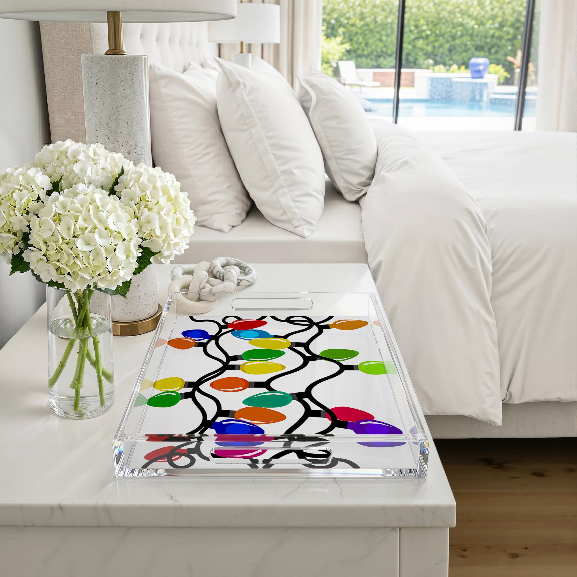 Xmas Tangle Primaries 22.5X14.5 Acrylic Tray - nicolettemayer.com
