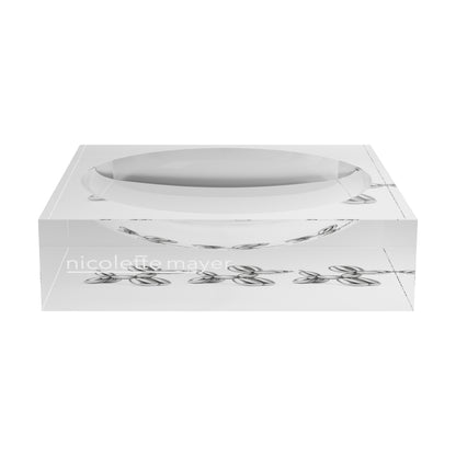 Chrome Balloon Rabbit White Acrylic Candy Catchall Dish
