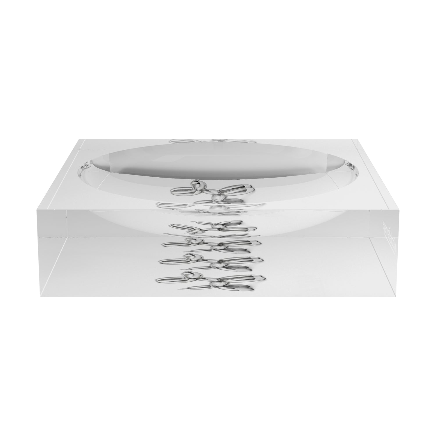Chrome Balloon Rabbit White Acrylic Candy Catchall Dish