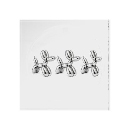 Chrome Balloon Rabbit White Acrylic Candy Catchall Dish