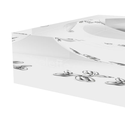Chrome Balloon Rabbit White Acrylic Candy Catchall Dish