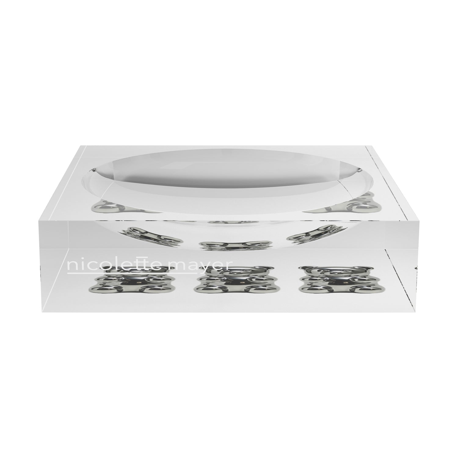 Chrome Bear White Acrylic Candy Catchall Dish