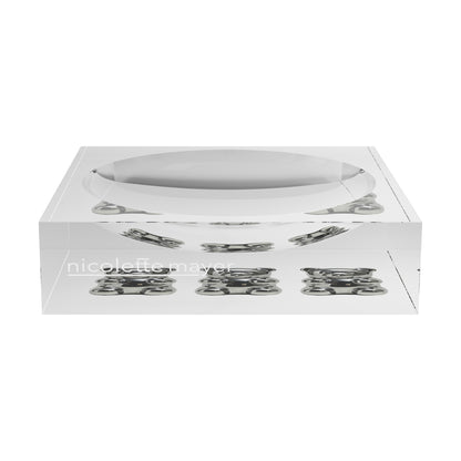 Chrome Bear White Acrylic Candy Catchall Dish