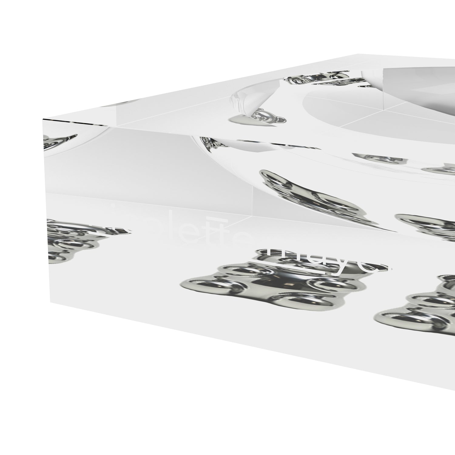 Chrome Bear White Acrylic Candy Catchall Dish