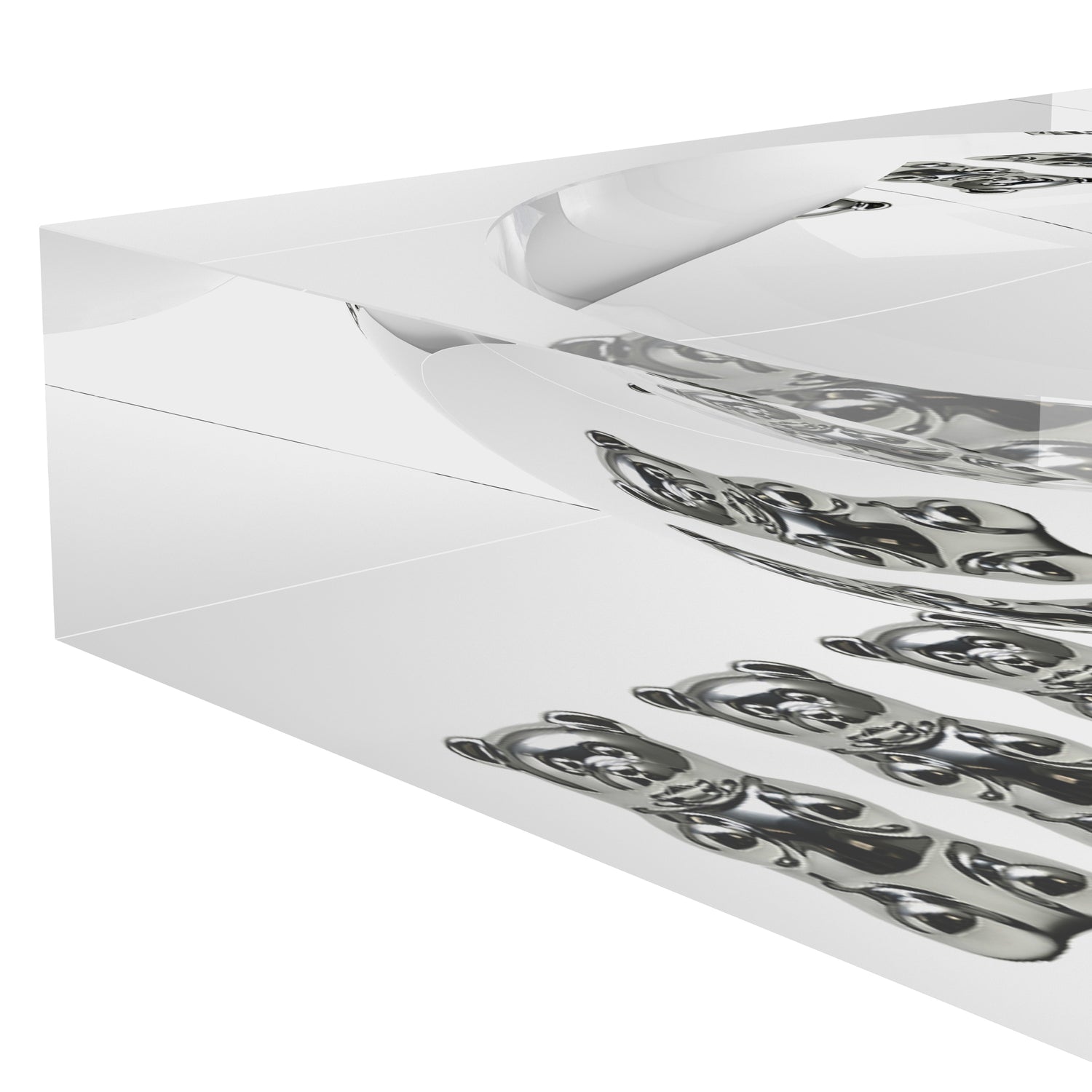 Chrome Bear White Acrylic Candy Catchall Dish