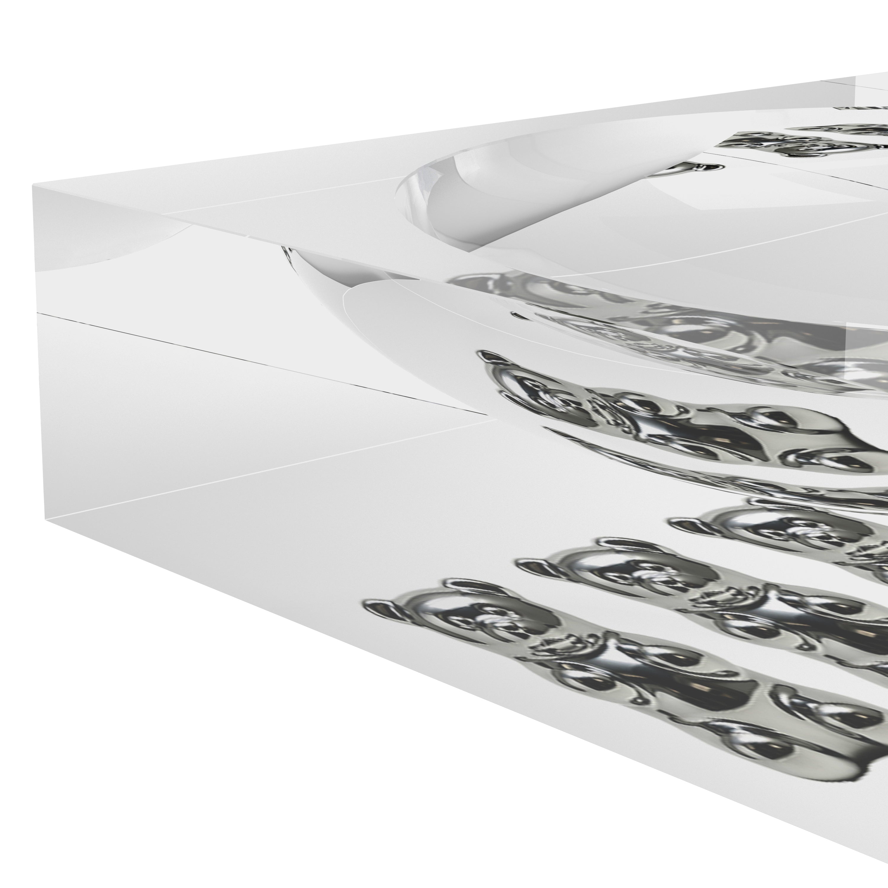 Chrome Bear White Acrylic Candy Catchall Dish