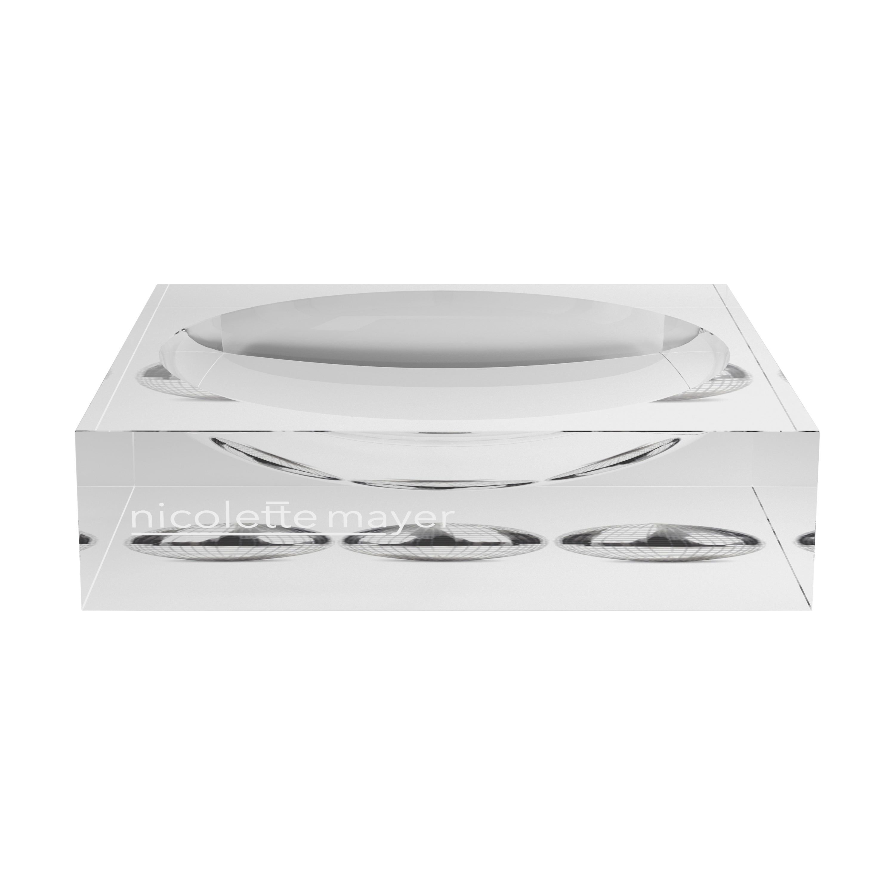 Chrome Disco Ball White Acrylic Candy Catchall Dish