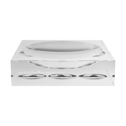 Chrome Disco Ball White Acrylic Candy Catchall Dish