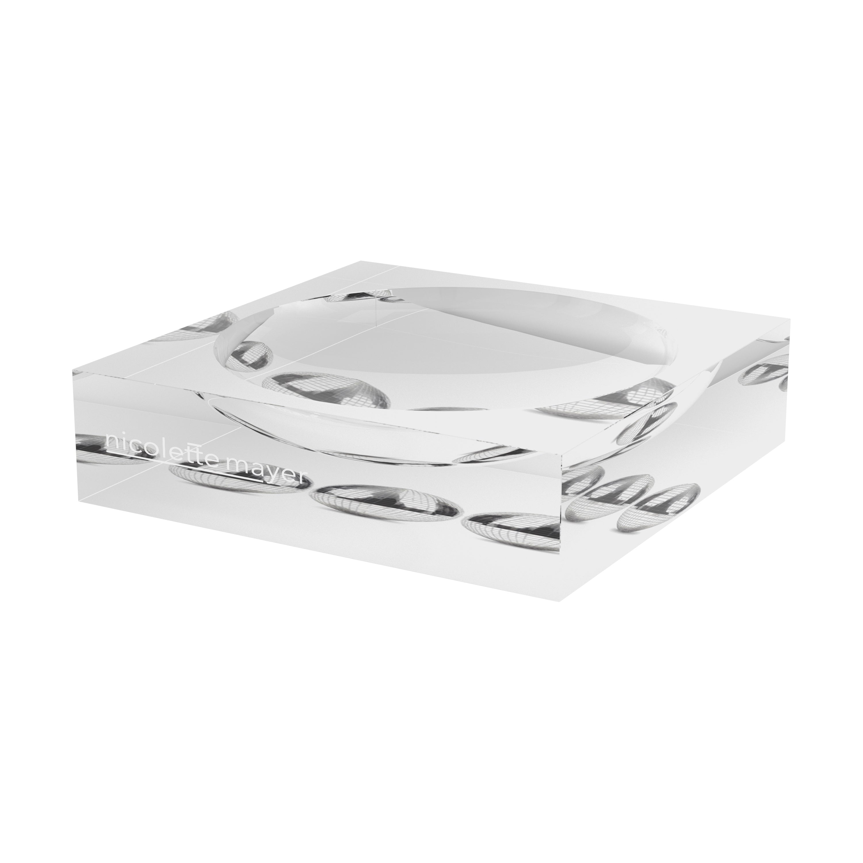 Chrome Disco Ball White Acrylic Candy Catchall Dish