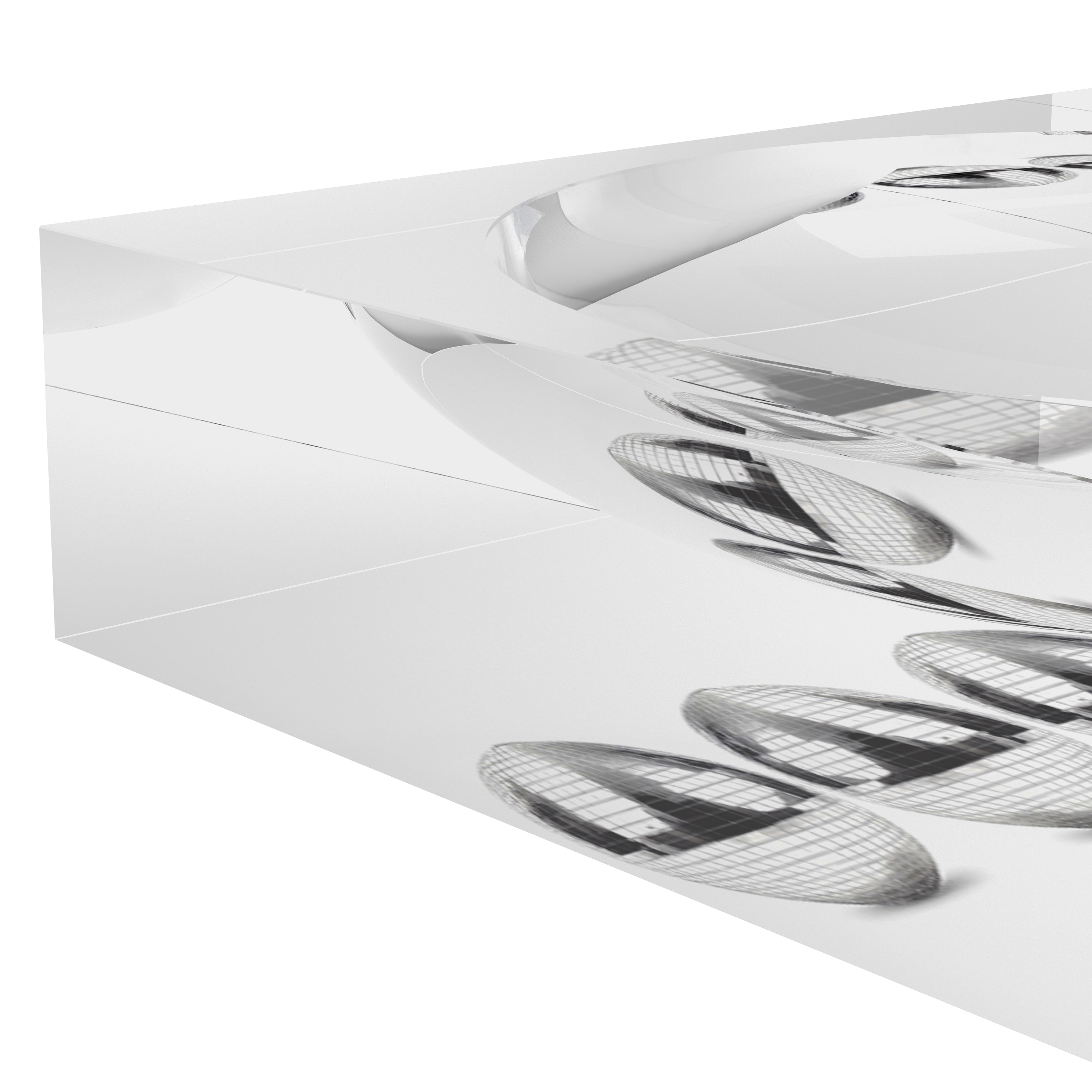 Chrome Disco Ball White Acrylic Candy Catchall Dish