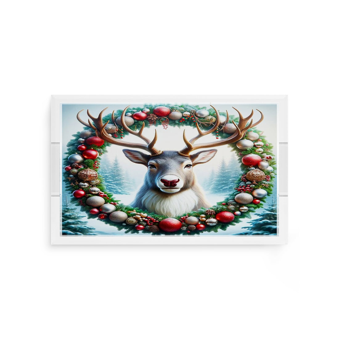 Claus Reindeer 12.5X7.75 Acrylic Tray - nicolettemayer.com