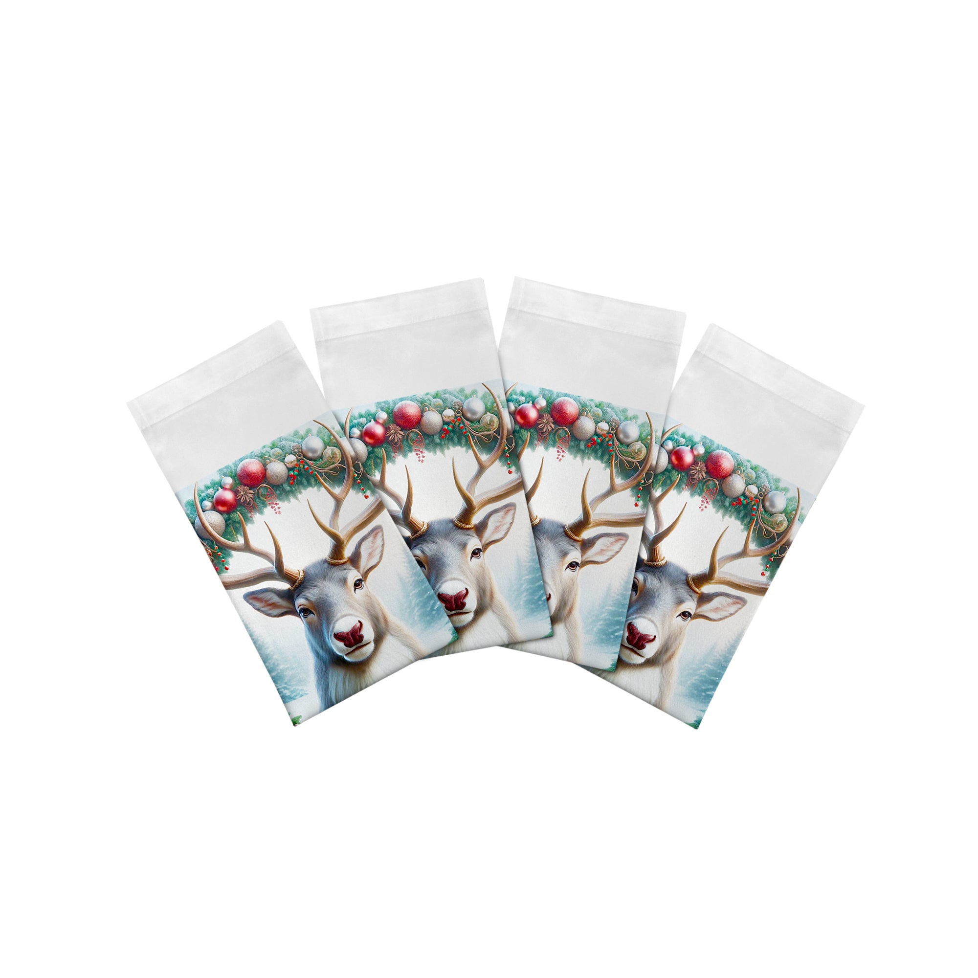 Claus Reindeer Cotton Sateen Dinner Napkins
