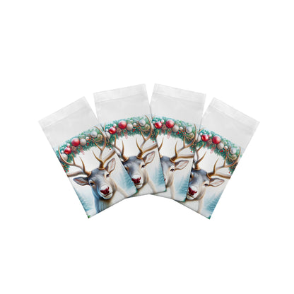 Claus Reindeer Cotton Sateen Dinner Napkins