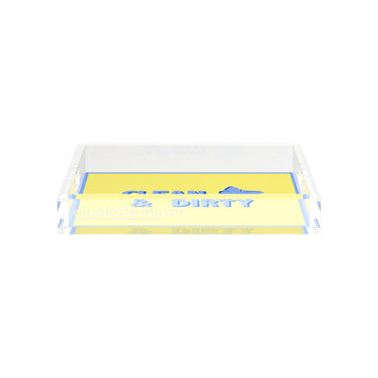 Canasta Clean and Dirty Blue Butter 12X12 Acrylic Tray - nicolettemayer.com 