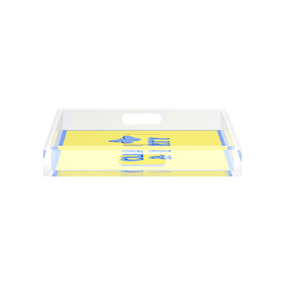 Canasta Clean and Dirty Blue Butter 12X12 Acrylic Tray - nicolettemayer.com 