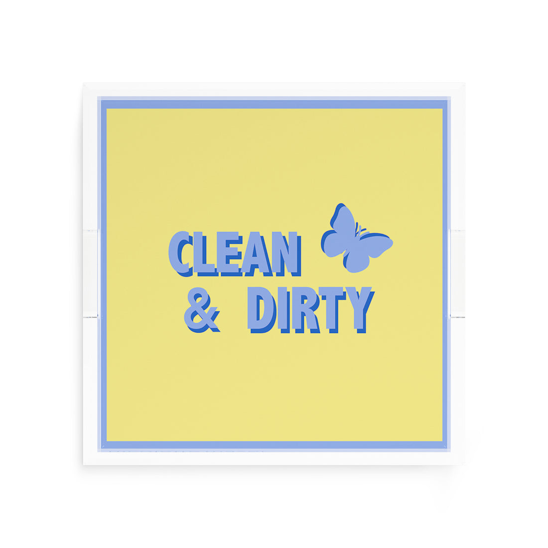 Canasta Clean and Dirty Blue Butter 12X12 Acrylic Tray - nicolettemayer.com 