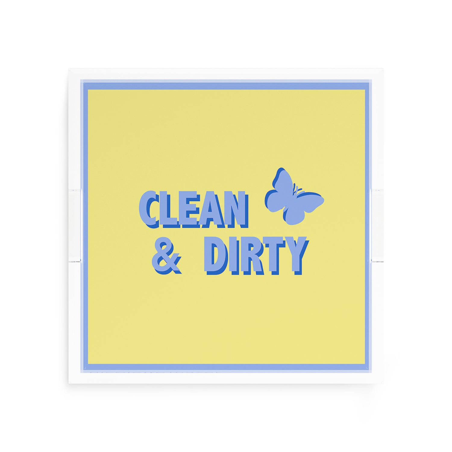Canasta Clean and Dirty Blue Butter 12X12 Acrylic Tray - nicolettemayer.com 